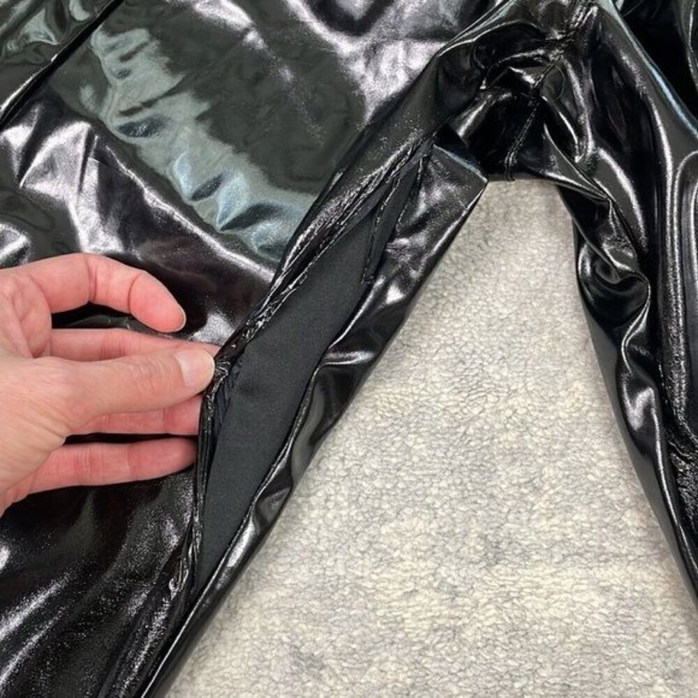 SOLD RTA Leon Faux Patent Leather Black Paperbag Pant Shiny SEE DESCRIPTION Sz S - Picture 8 of 13